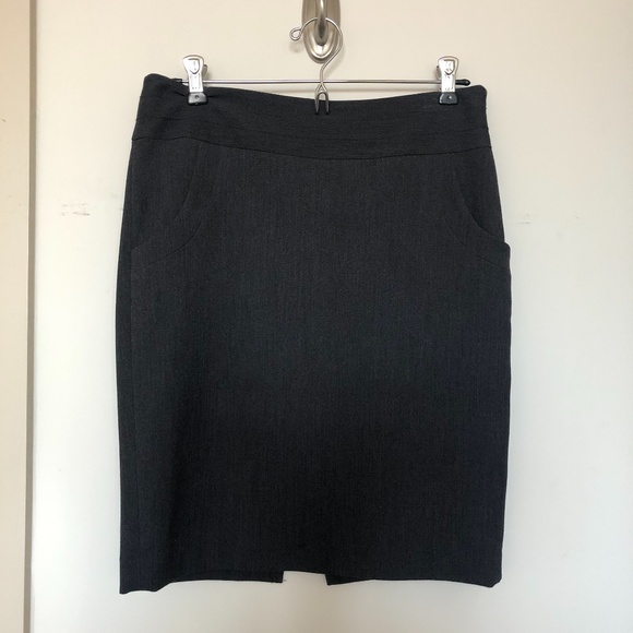 Studio 400 | Dark Gray Pencil Skirt with Pockets - Picture 1 of 4